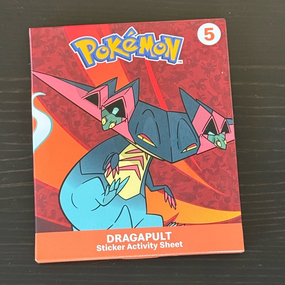 Pokémon Dragapult Sticker Activity Sheet McDonald’s Happy Meal Toy